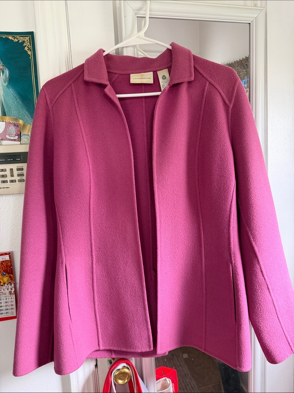 Liz Claiborne Woolmark Blend Pink Jacket Small